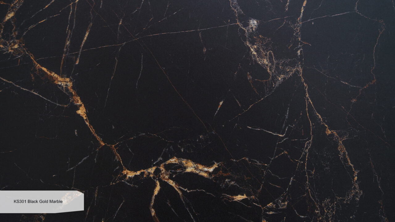KS301 Black Gold Marble
